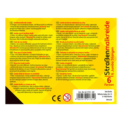 Idena Straßenmalkreide Jumbo, 6 Stangen, ca. 11 cm