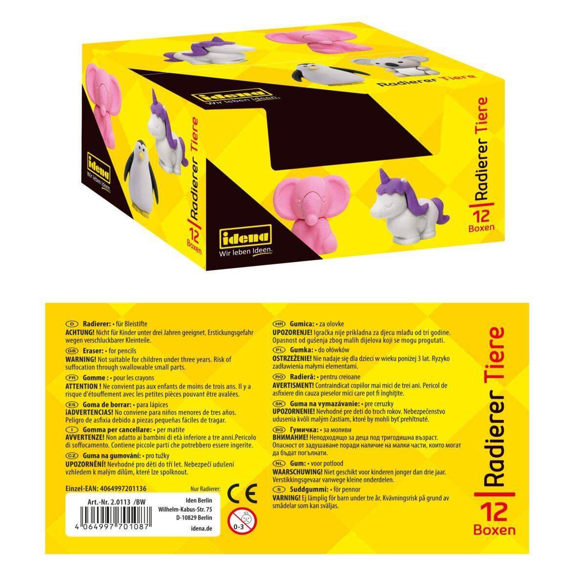 Idena Tier-Radierer in Box