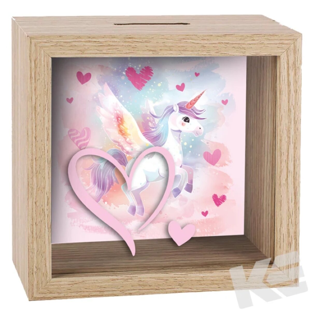 Kurt Eulzer Spardose Bilderrahmen Einhorn, rosa