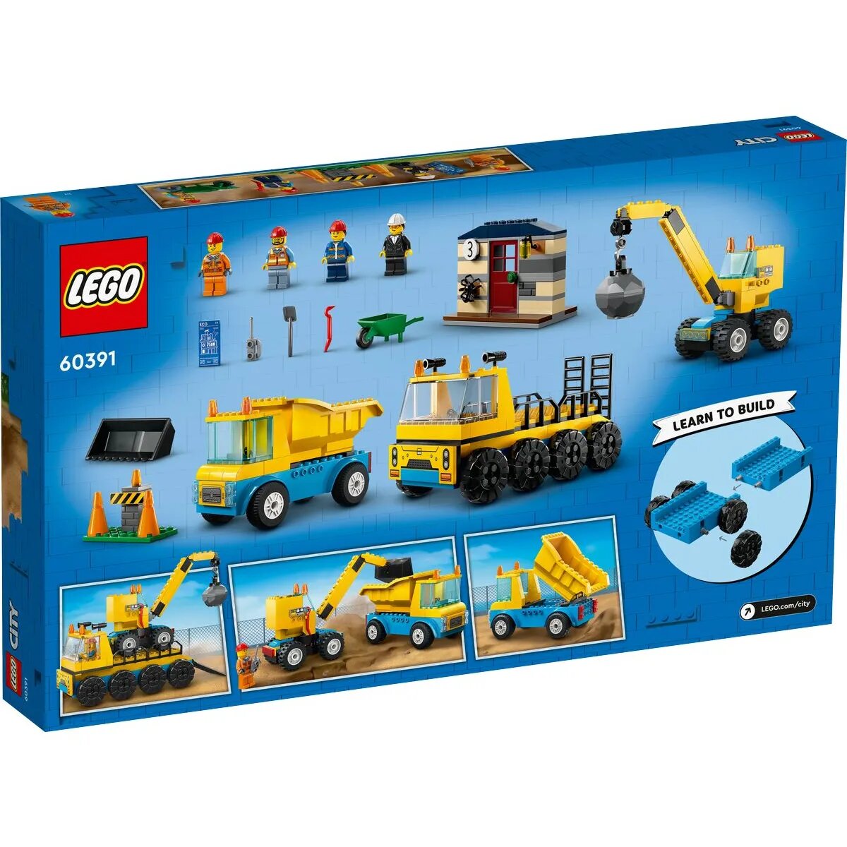 LEGO® City Great Vehicles 60391 Baufahrzeuge und Kran mit Abrissbirne