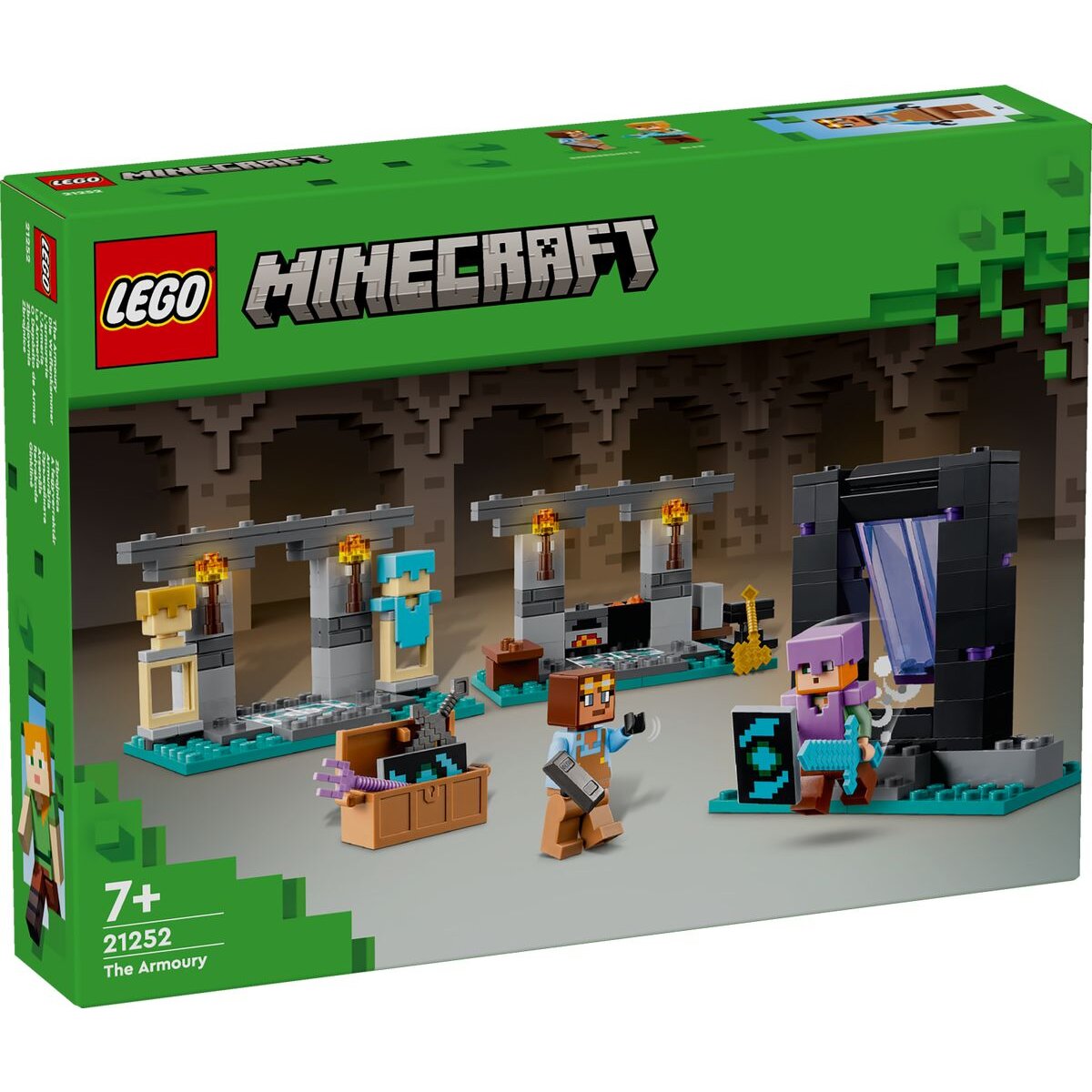 LEGO® Minecraft™ 21252 Die Waffenkammer, Set mit Spielzeug-Waffen und Figur