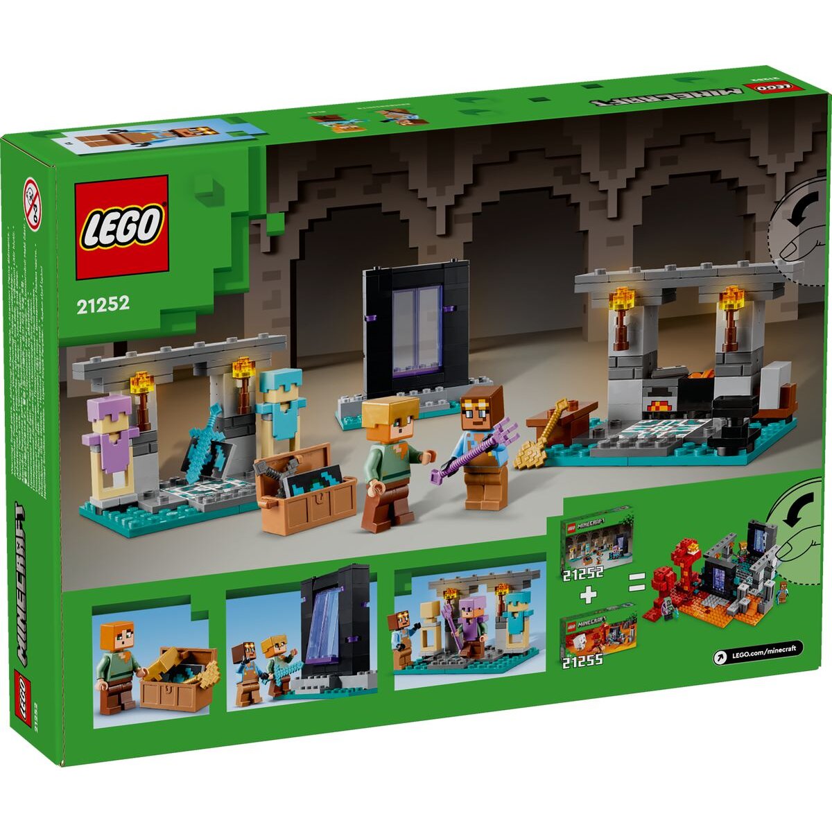 LEGO® Minecraft™ 21252 Die Waffenkammer, Set mit Spielzeug-Waffen und Figur