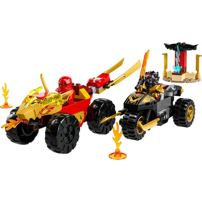 LEGO® NINJAGO® 71789 Verfolgungsjagd mit Kais Flitzer und Ras' Motorrad