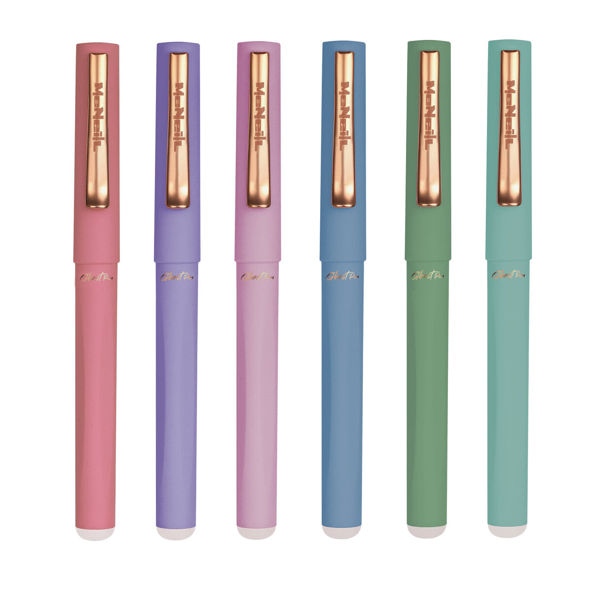 McNeill Ghost Pen Radierbarer Füller Pastell mit Metallclip, 6 Farben sortiert
