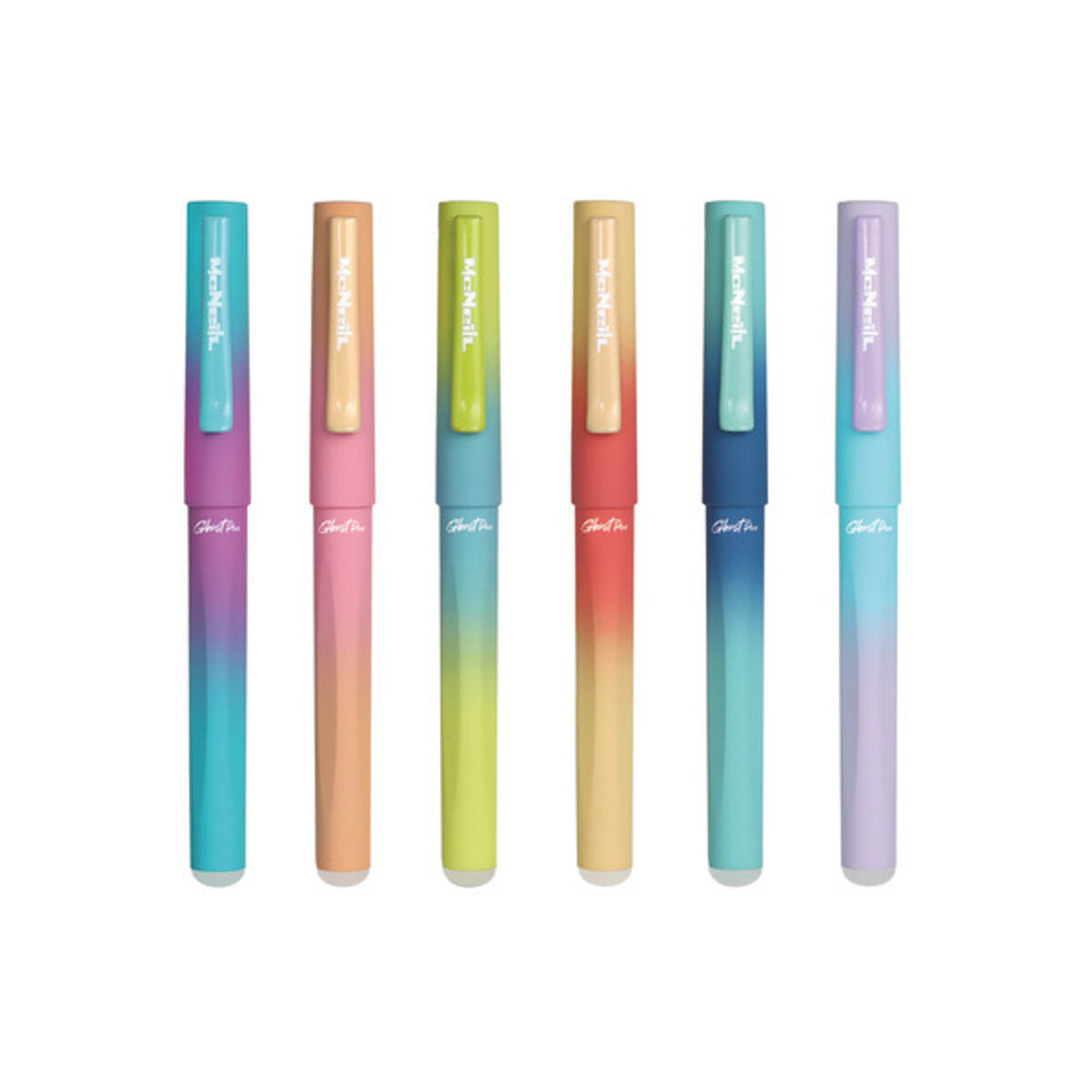 McNeill Radierbarer Füller Ghost Pen mit Farbverlauf, 6 Farben sortiert