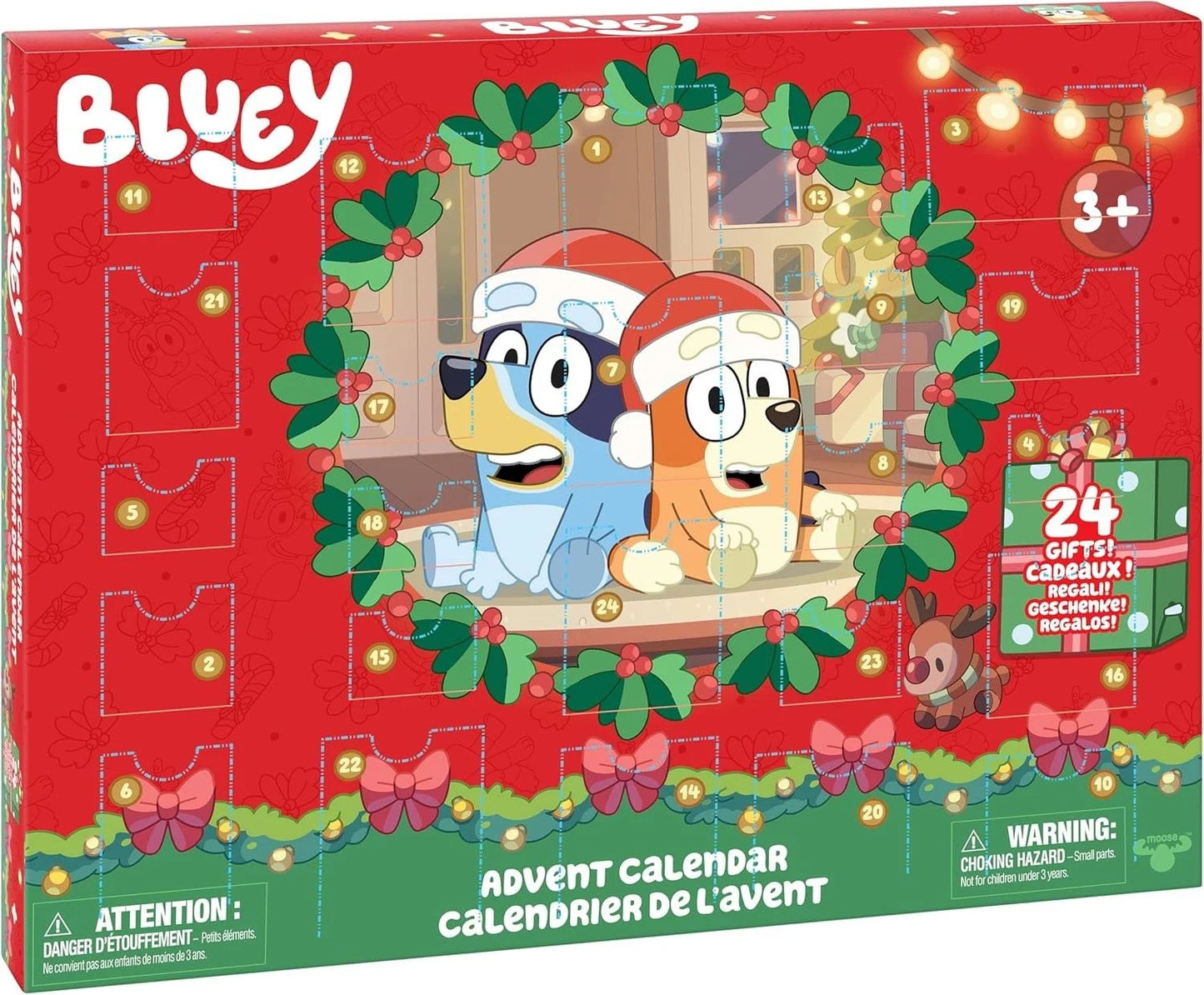 Moose Toys - BLUEY-Adventskalender mit Mini-Spielfiguren