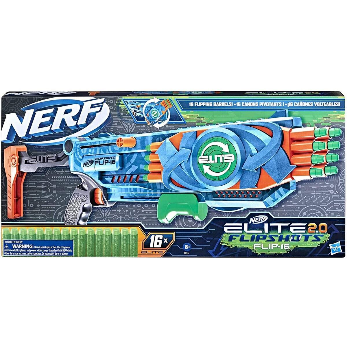 Nerf Elite 2.0 Flipshots Flip-16 Blaster mit 16 Dart-Läufen