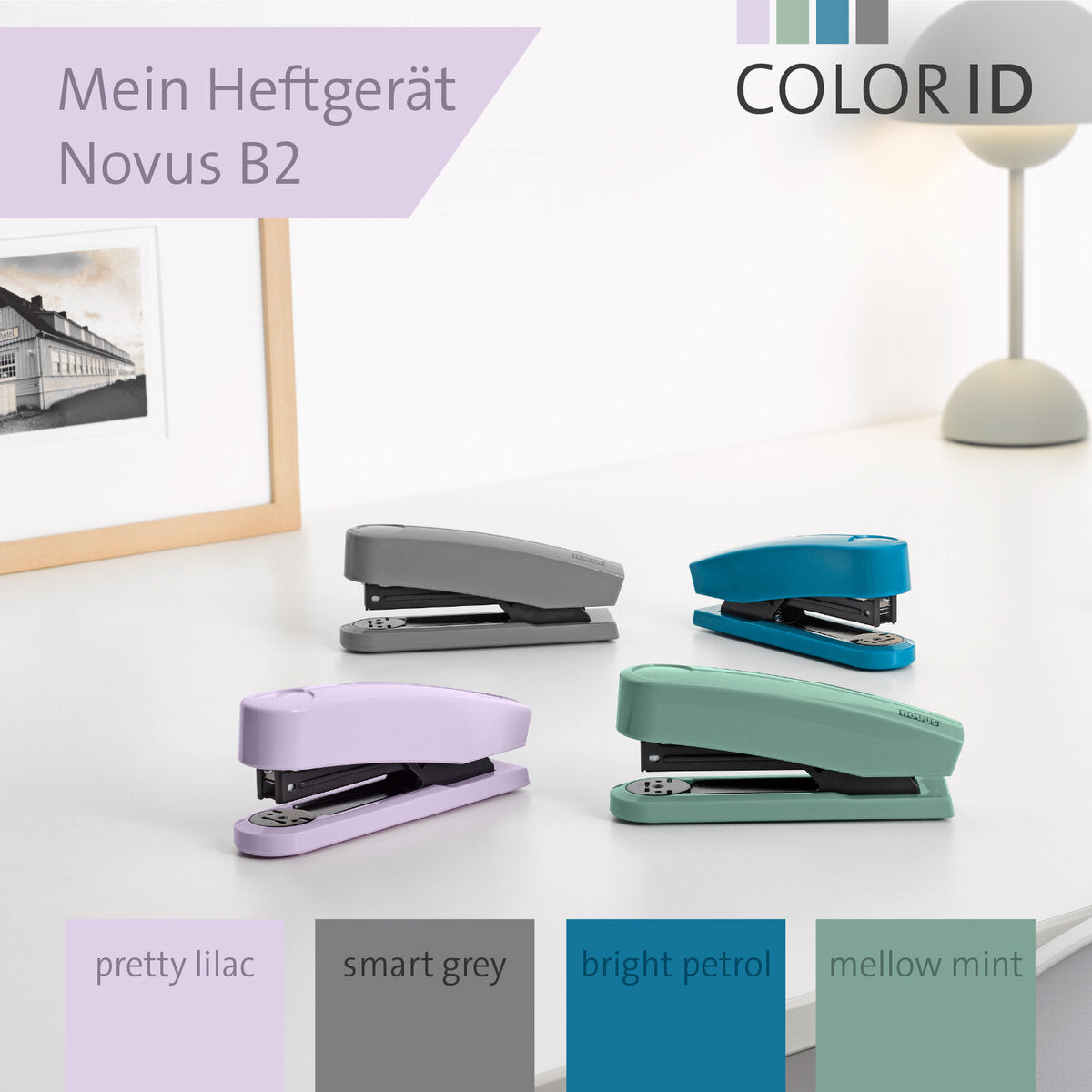 Novus Heftapparat B 2 COLOR ID 2.0, pretty lilac
