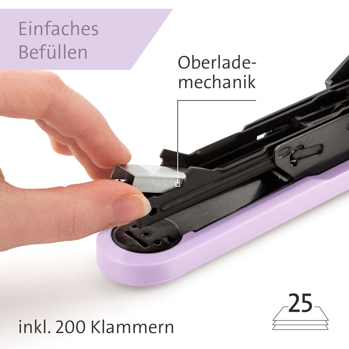 Novus Heftapparat B 2 COLOR ID 2.0, pretty lilac