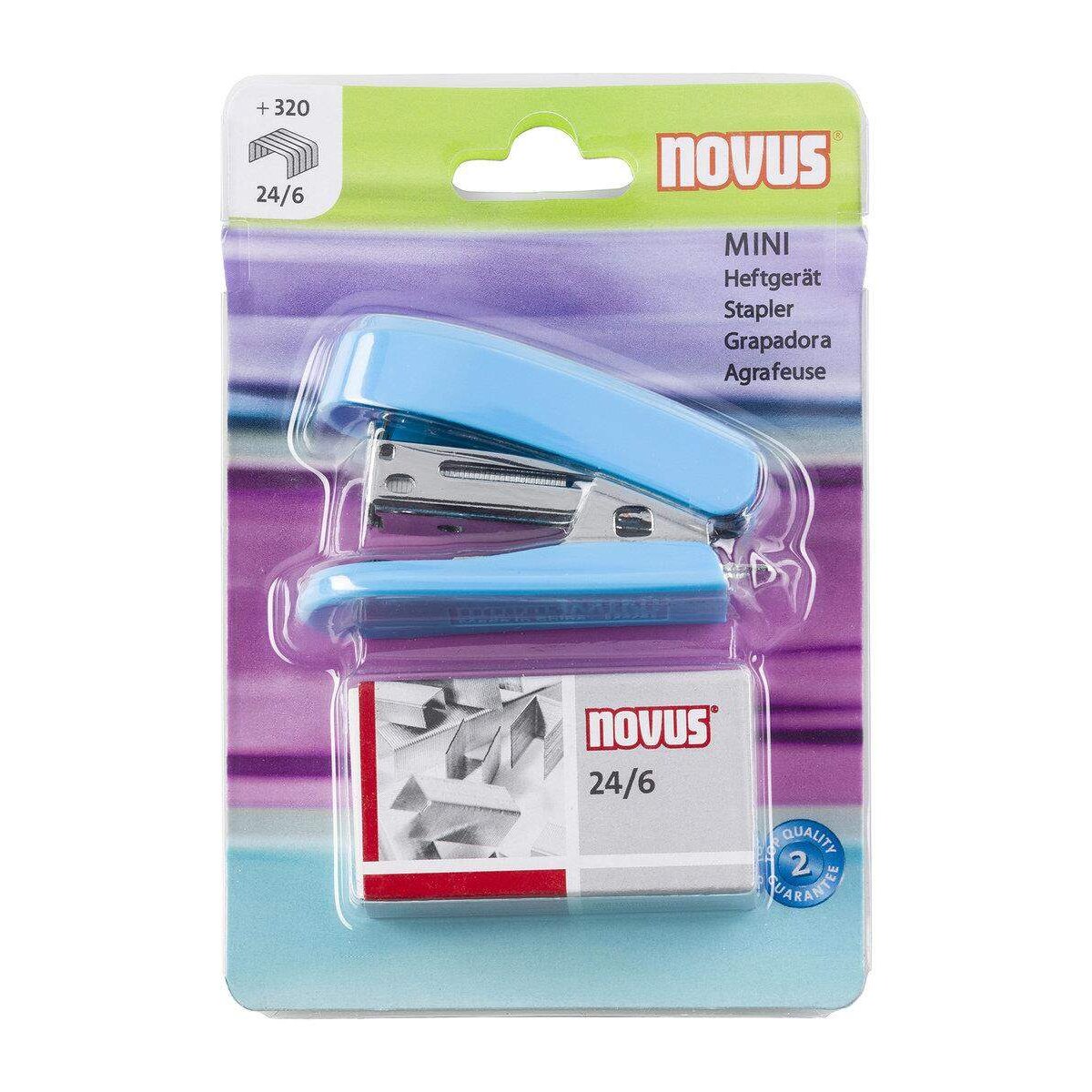 Novus Minihefter blau inkl. Heftklammern 24/6