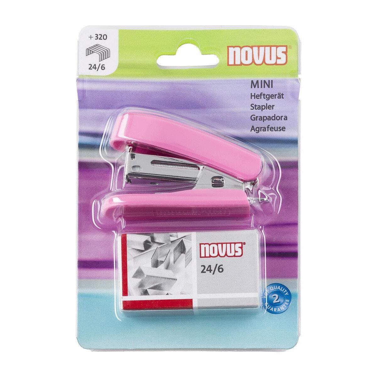 Novus Minihefter pink inkl. Heftklammern 24/6