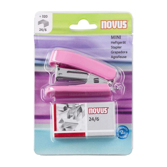 Novus Minihefter pink inkl. Heftklammern 24/6