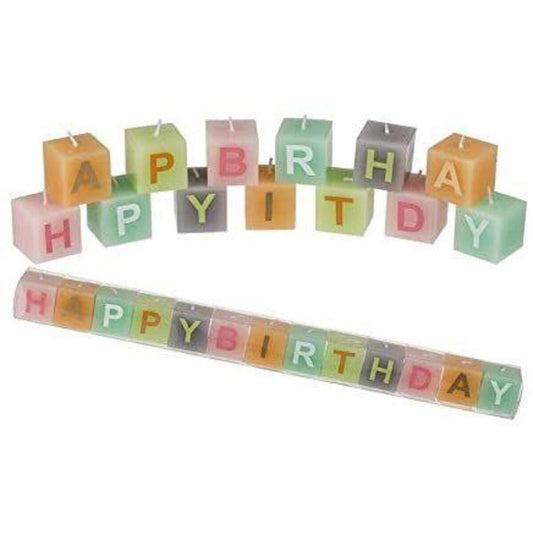 Out fo the blue Kerzenblock mit Schriftzug "Happy Birthday"