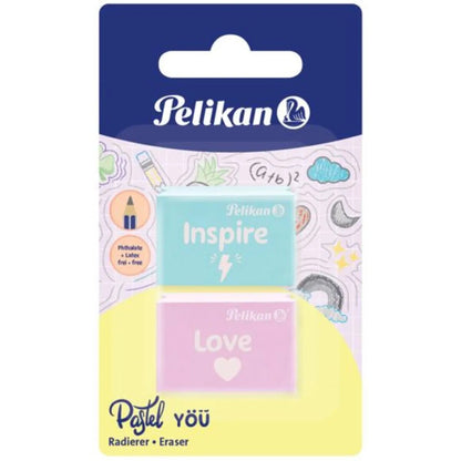 Pelikan Radierer Pastell You 2er Set, 1 Set, 3-fach sortiert