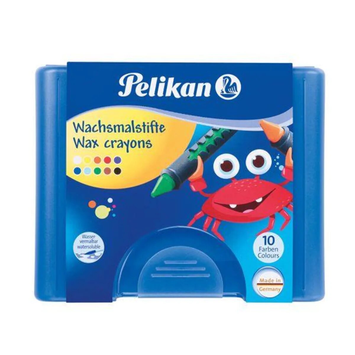 Pelikan Wachsmalstifte 655/10, 10 Stück in blauer Box mit Schiebehülse