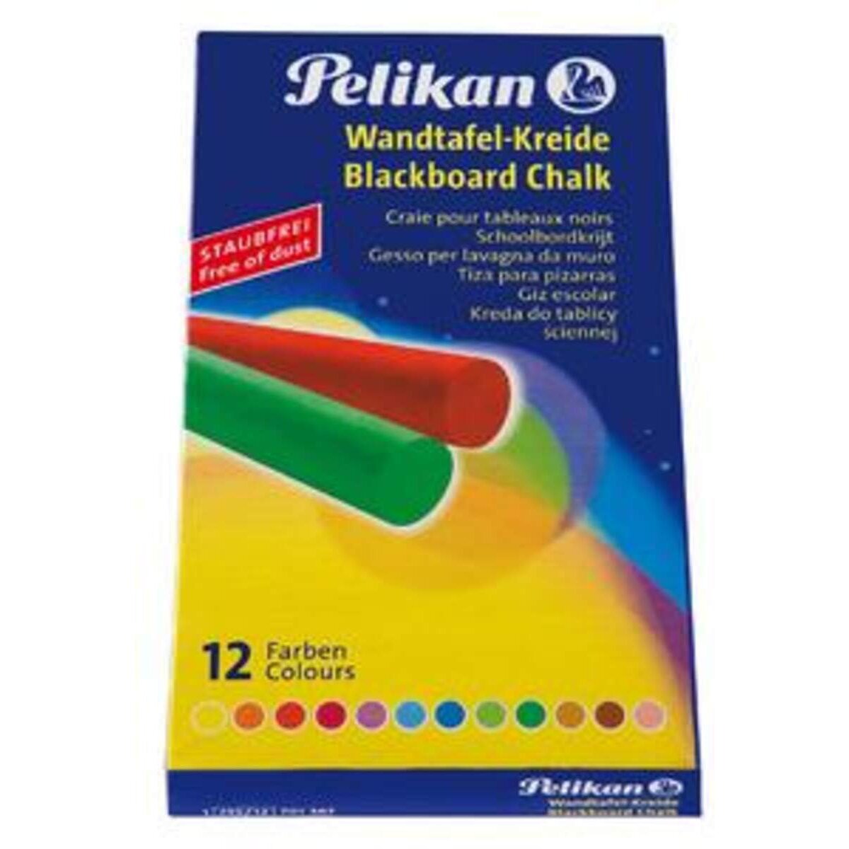 Pelikan Wandtafelkreide verschiedene Farben Schachtel mit 12 Stück