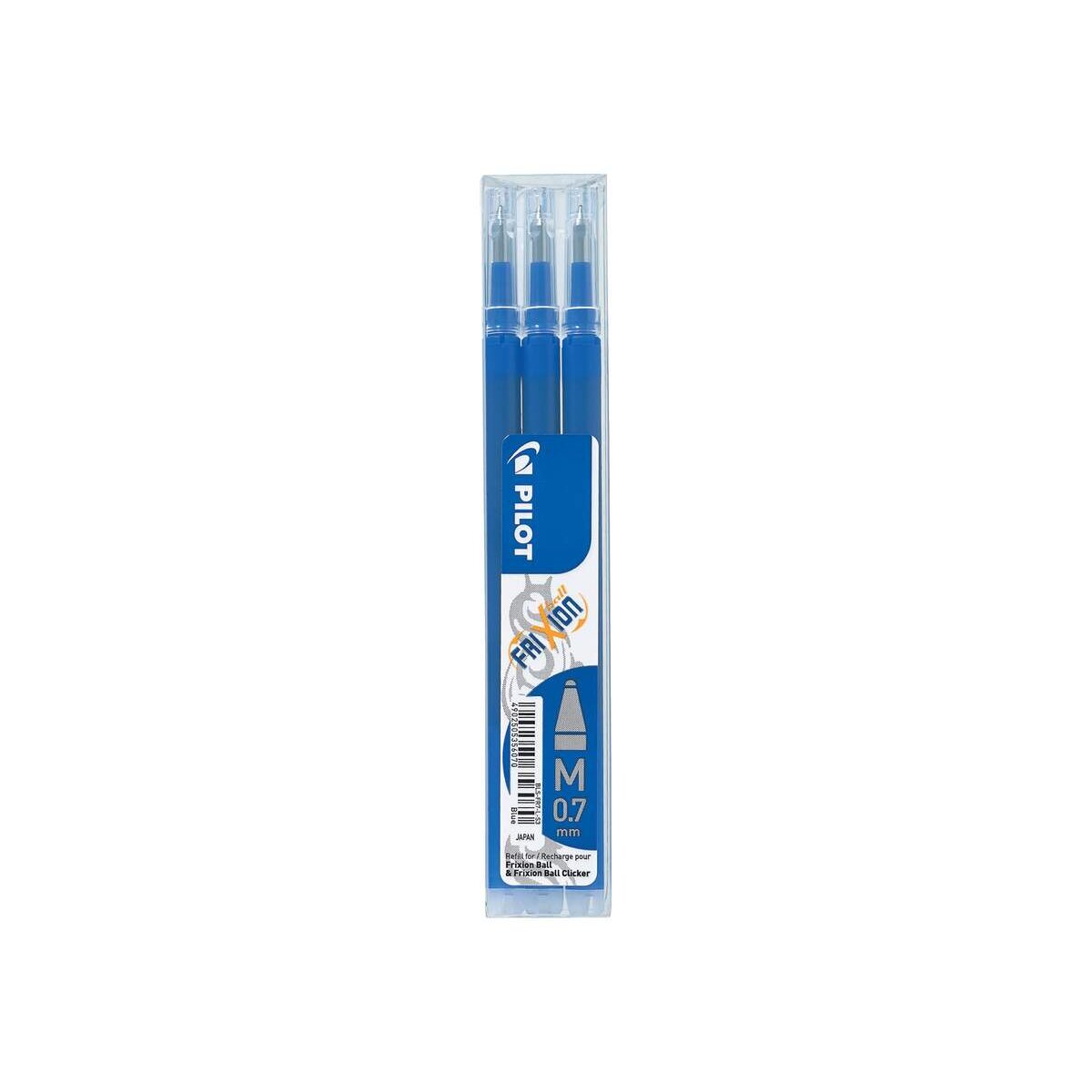 Pilot Tintenroller 3er Set FriXion Ball Ersatzmine, blau