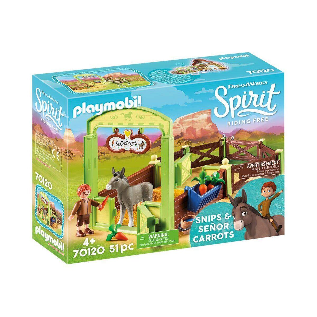 PLAYMOBIL® 70120 Spirit Riding Free Pferdebox Snips & Herr Karotte