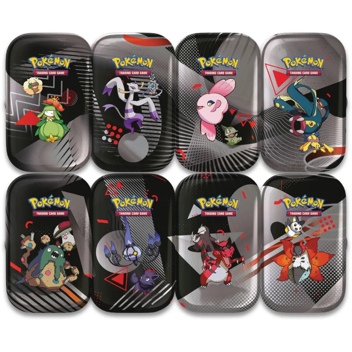 Pokemon Mini-Tin-Box Karmesin & Purpur – Schwarze Blitze und Weiße Flammen, sortiert