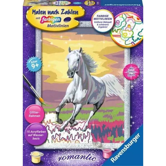 Ravensburger CreArt, Malen nach Zahlen - Galoppierender Schimmel