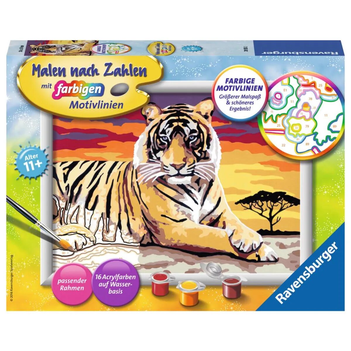 Ravensburger CreArt, Malen nach Zahlen - Majestätischer Tiger