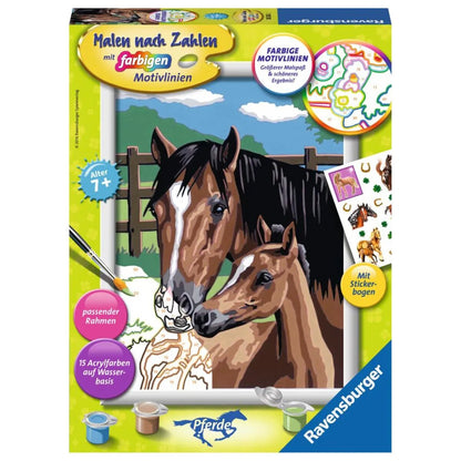 Ravensburger CreArt, Malen nach Zahlen - Pferd mit Fohlen