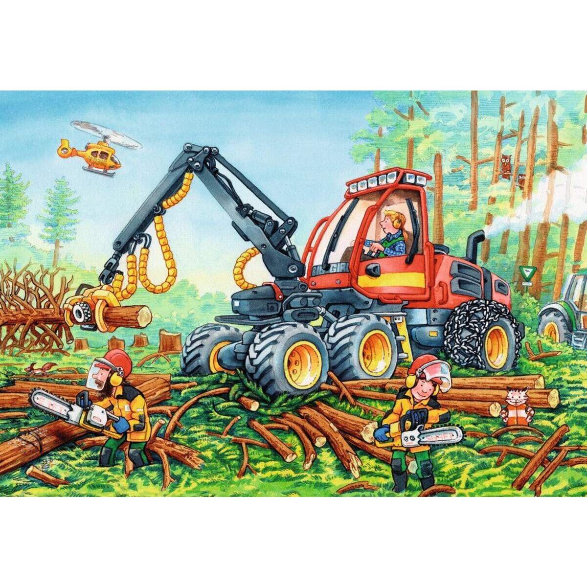 Ravensburger Puzzle Bagger und Waldtraktor 2x24 Teile