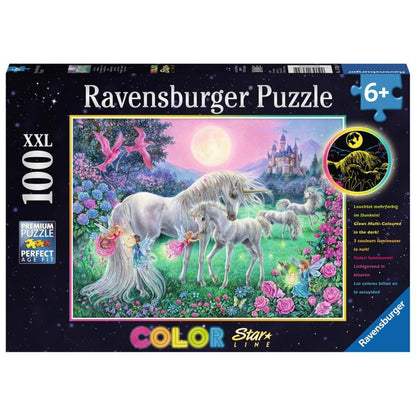 Ravensburger XXL Puzzle - Einhörner im Mondschein, 100 Teile
