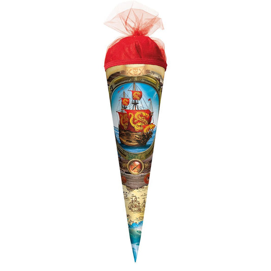Roth Motiv-Schultüte Piratenschiff mit Tüllverschluss, rund, 50 cm
