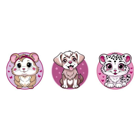Schneider 3er Set Patches mit Klettfunktion Cute Pets
