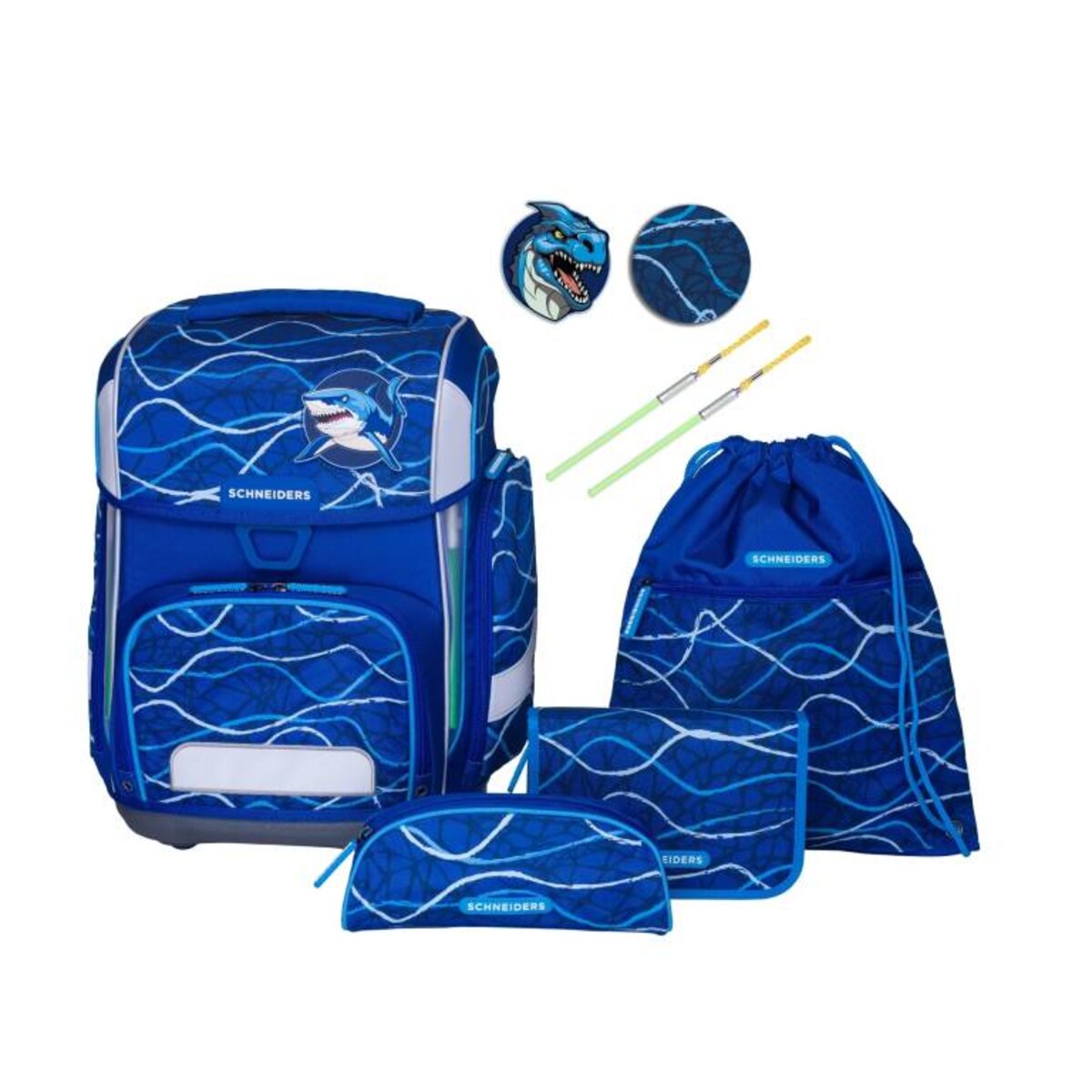 SCHNEIDERS Ergolite Schultaschen Set 9-teilig Blue Vibes 22 Liter