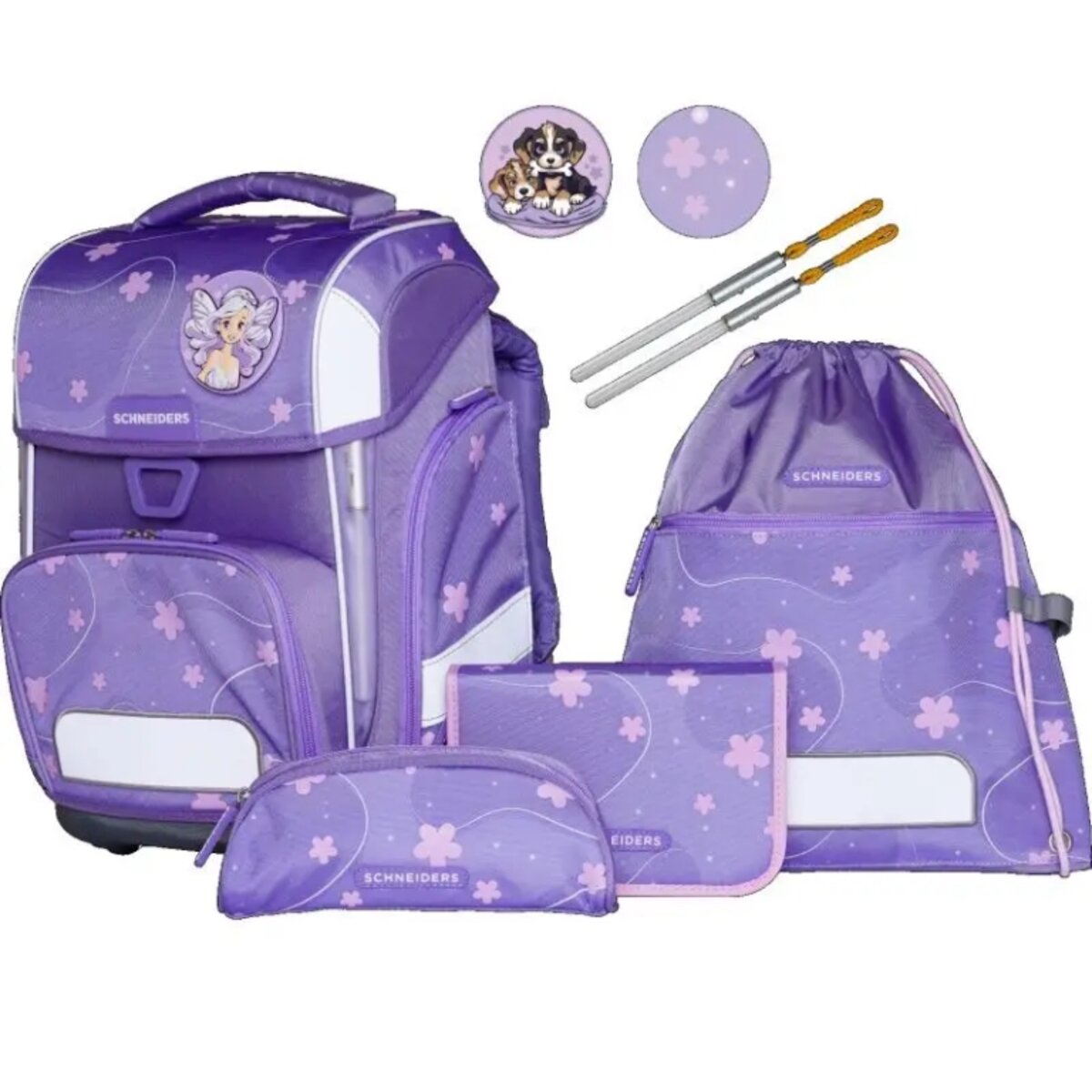 SCHNEIDERS Schulrucksack Set Ergolite 9tlg. Flowery