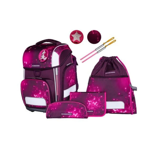 SCHNEIDERS Schulrucksack Set Ergolite 9tlg. Berry Cosmos