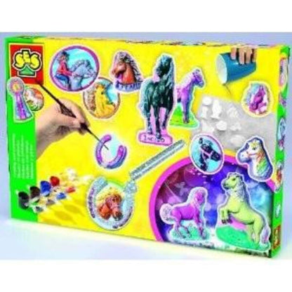 SES Creative Gießen und anmalen Pferde Bastelset für Kinder