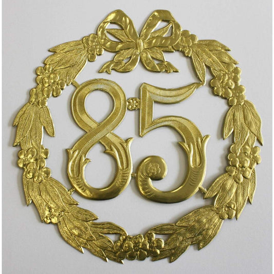 Staufen Jubiläumszahl mit Draht 85, 24 cm, gold