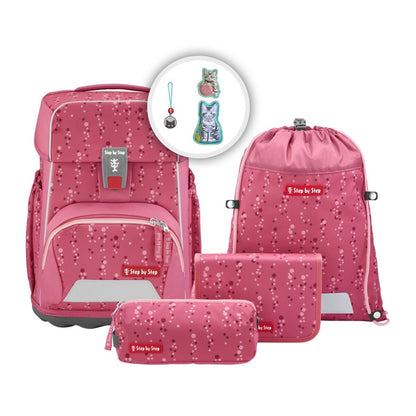Step by Step BASIS Schulranzen-Set "Pink Bubbles", 4-teilig