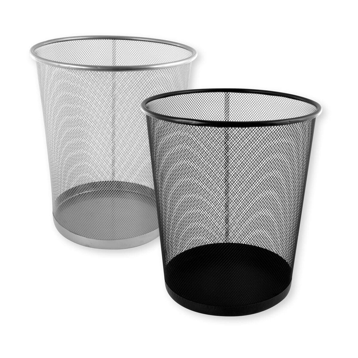 Stylex Papierkorb Metall 18 Liter schwarz oder silber, 1 Stück, 2-fach sortiert