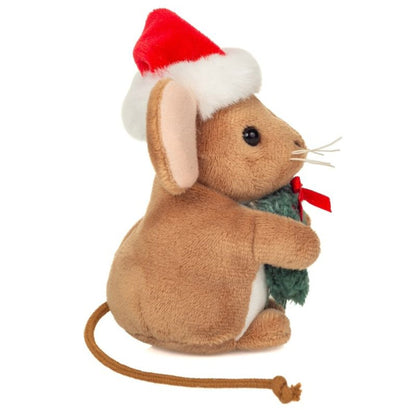 Teddy Hermann Weihnachtsmaus mit Kranz, 11 cm