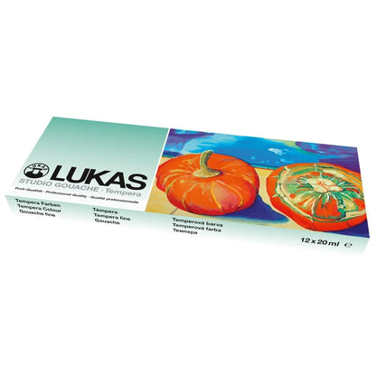 LUKAS Tempera Farben Gouache Starter Set 12 Stück x 20 ml