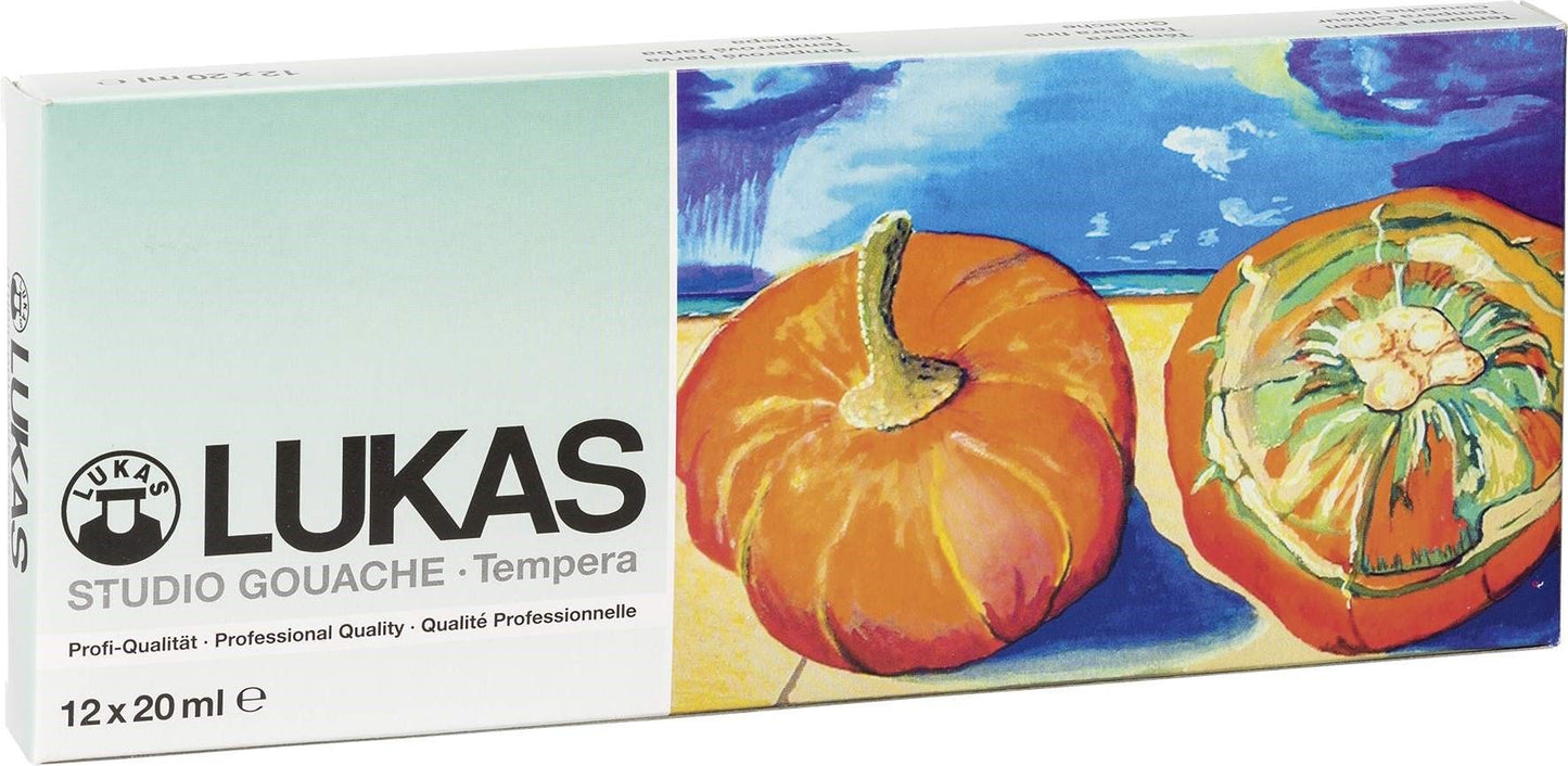 LUKAS Tempera Farben Gouache Starter Set 12 Stück x 20 ml