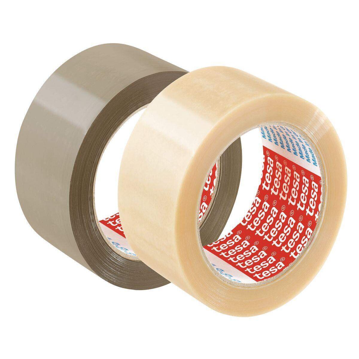 tesa Handabroller inkl. 2 Rollen tesa Pack PVC braun 66mx50mm