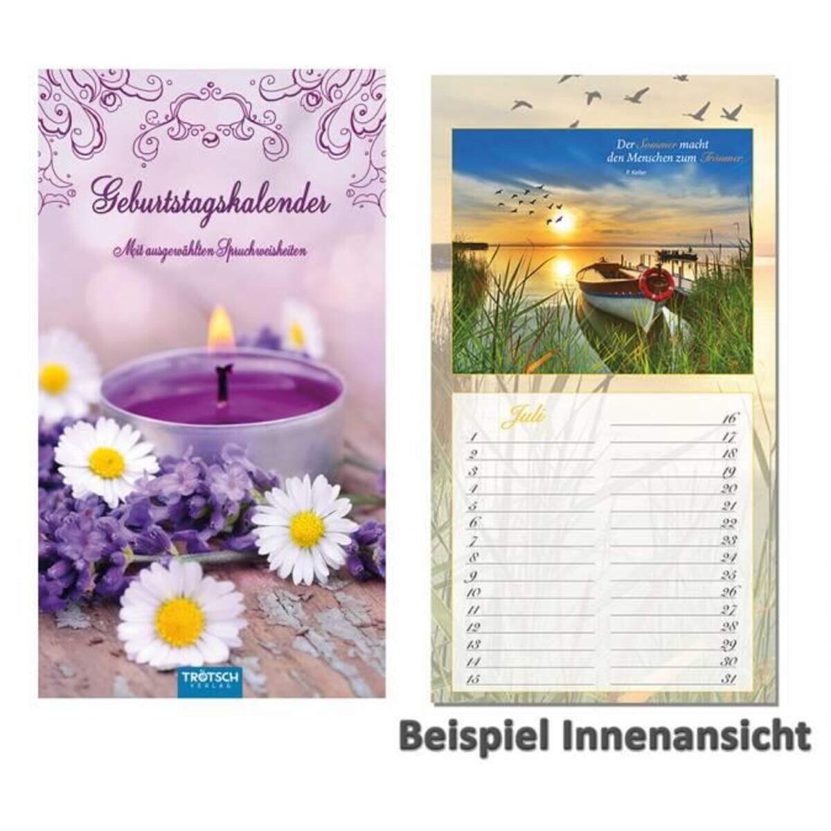 Trötsch Geburtstagskalender mit ausgewählten Spruchweisheiten Idylle
