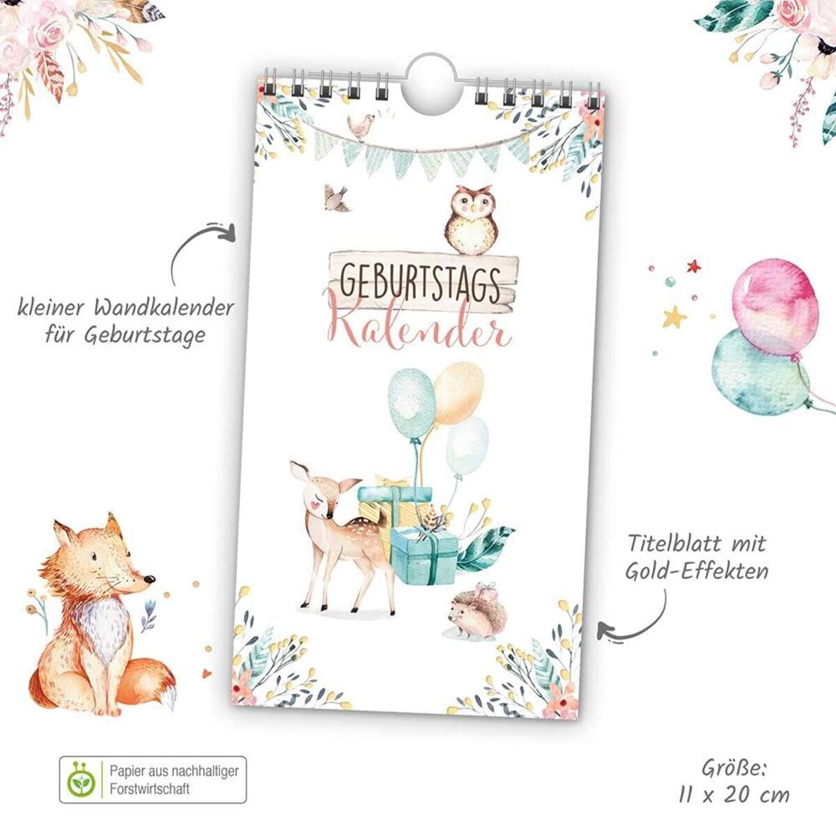 Trötsch Geburtstagskalender Waldfreunde, Jahresunabhängig