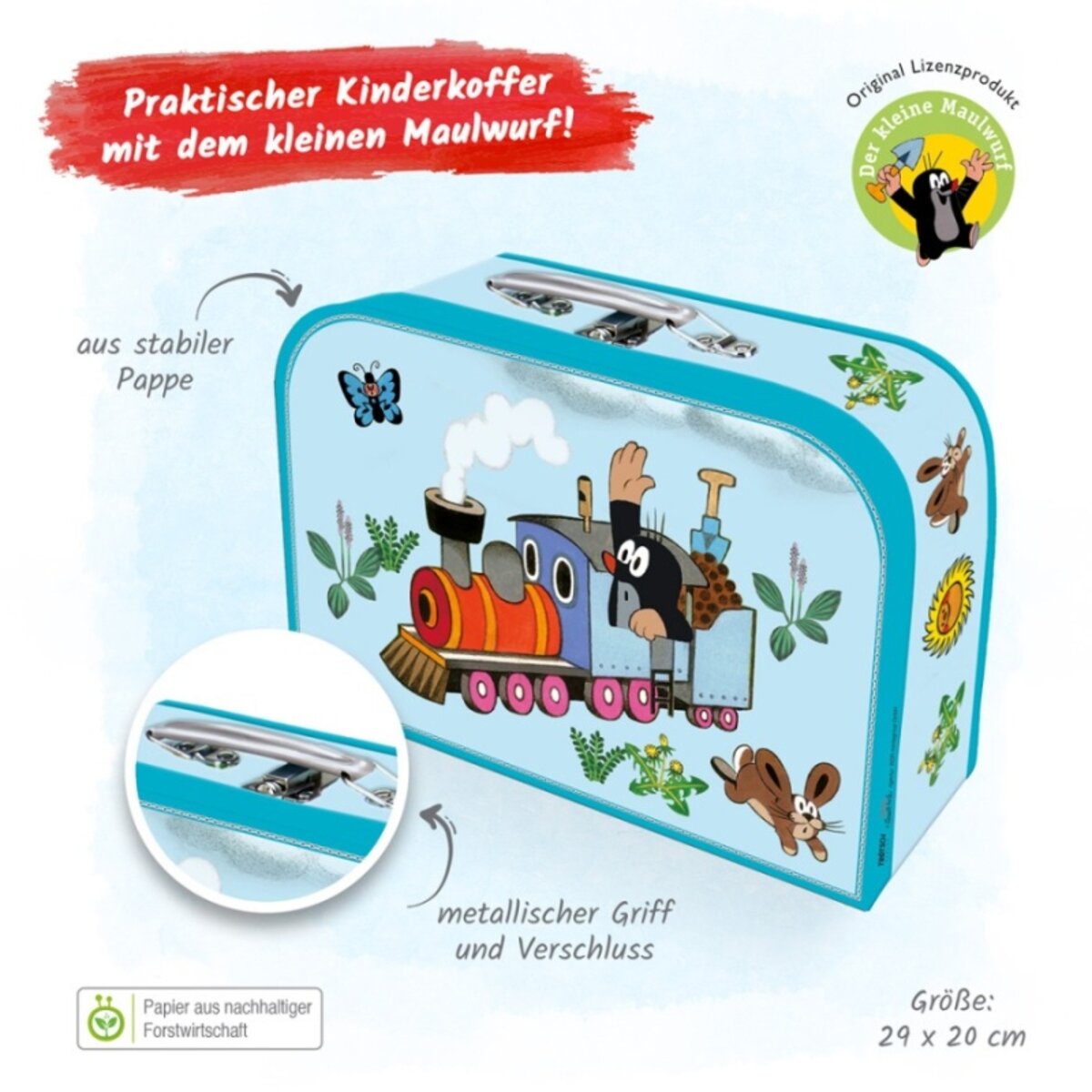 Trötsch Kinderkoffer Der kleine Maulwurf blau 29 x 20 cm