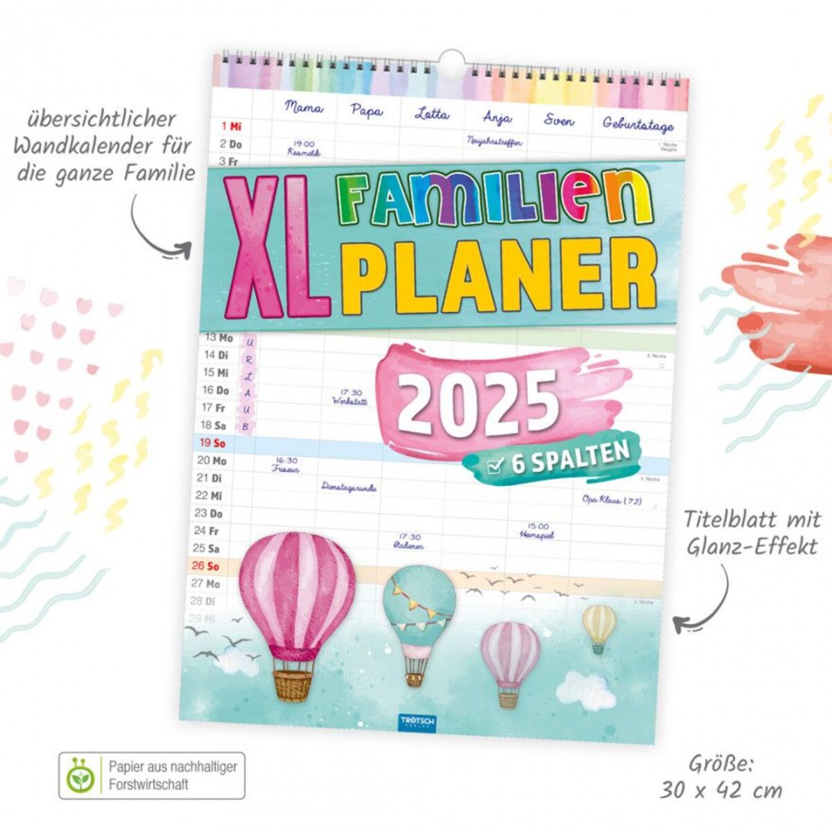 Trötsch XL-Familienplaner 2025