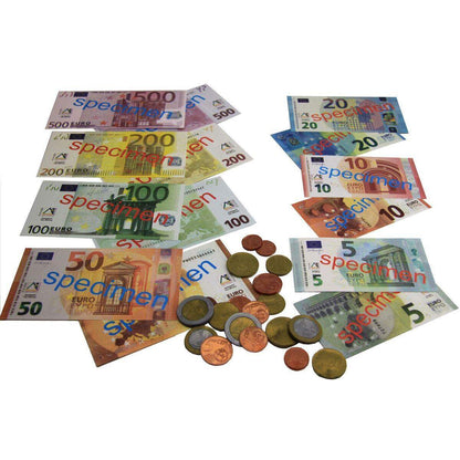 Wissner Euro Spielgeld, 22 Münzen und 22 Scheine im realistischen Design