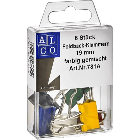 Alco Foldback-Klammern, 19mm 6 Stück