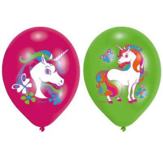 amscan 6 Balloons 4C print Unicorn 27,5 cm