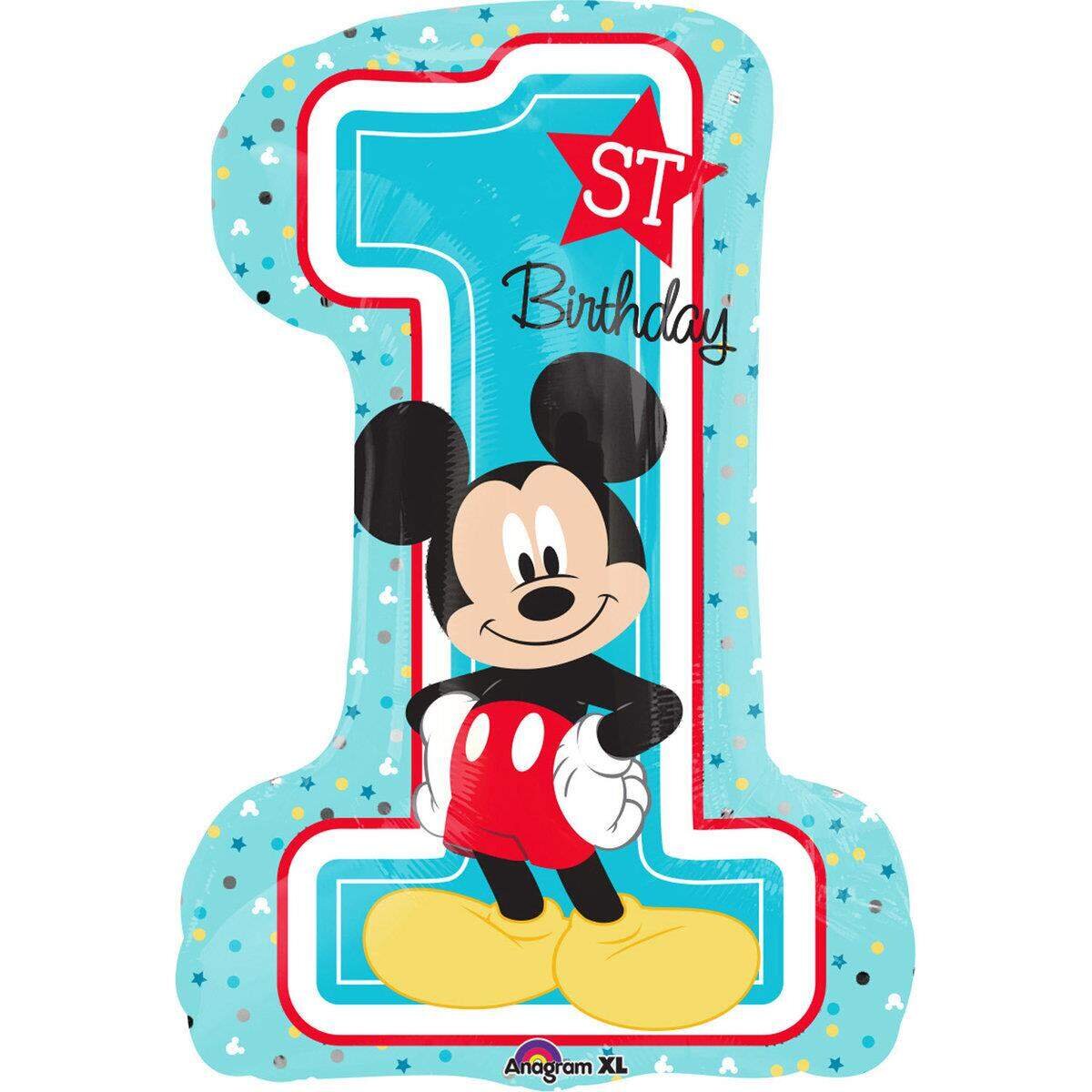 amscan Folienballon SuperShape Micky - 1st Birthday, 48 x 71 cm