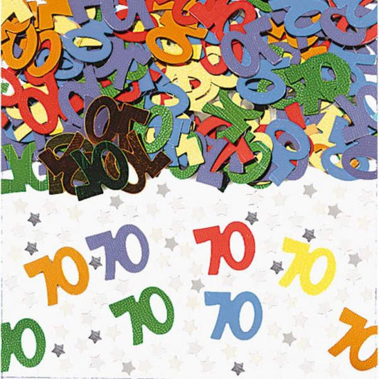 amscan Konfetti bunt Zahl 70, 14 g
